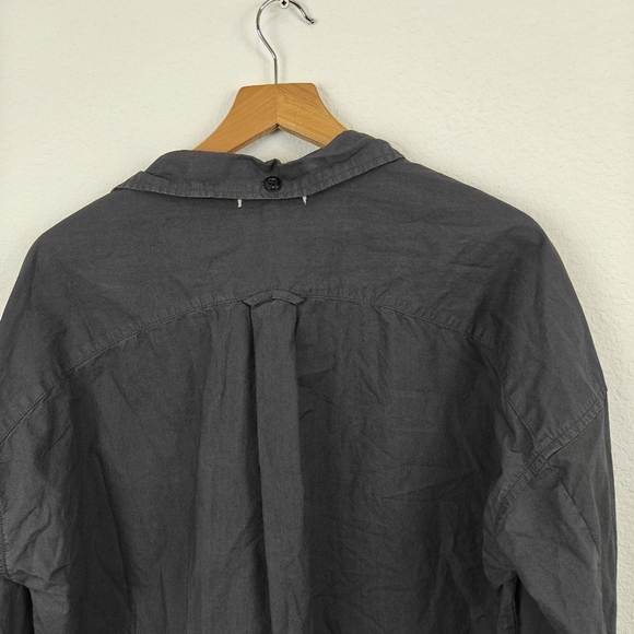 Alex Mill Keeper Oversized Popover Button Long Sleeve Shirt In Charcoal Size M - Picture 8 of 10